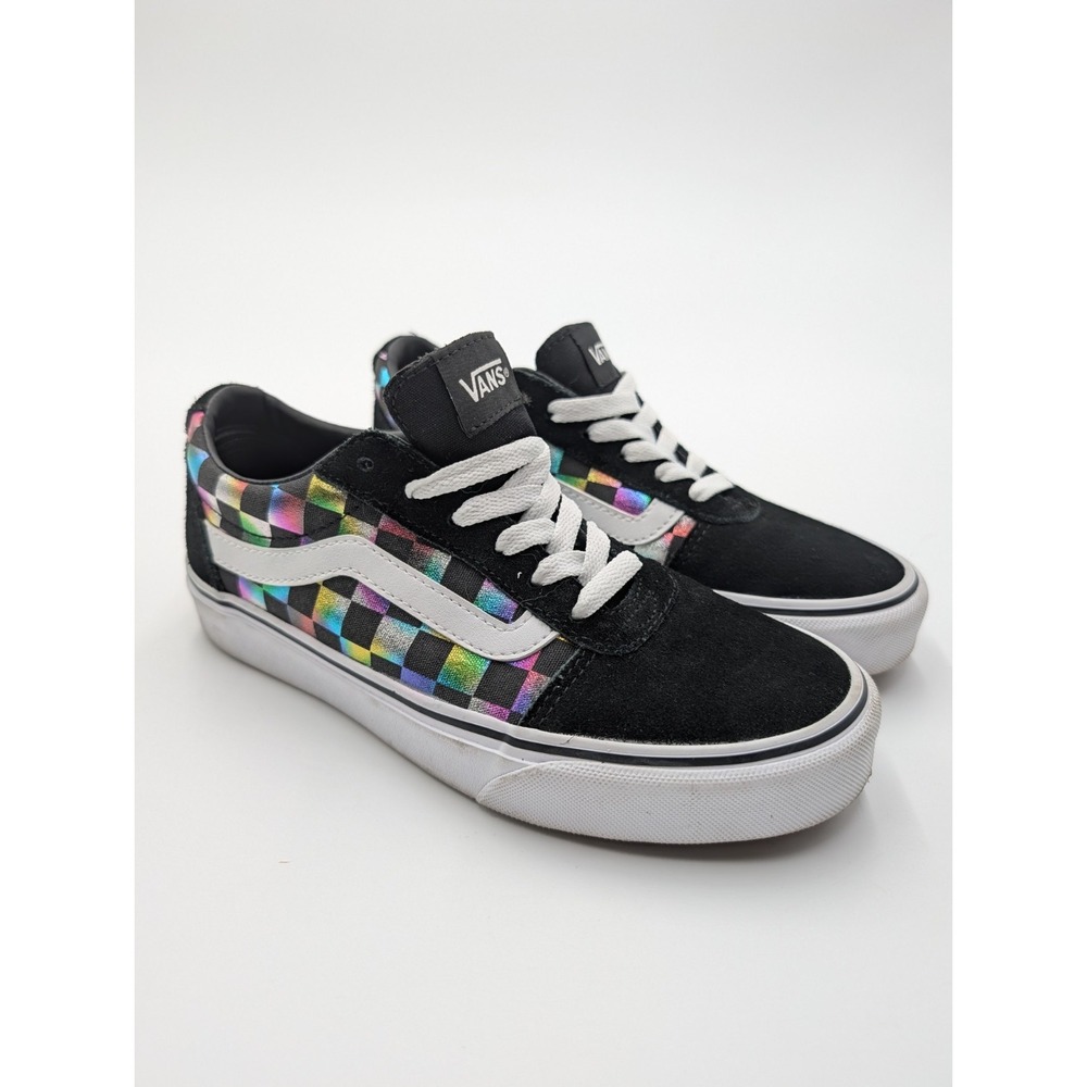 Vans Women's Size 6 Rainbow Checkerboard Skate Sneakers Ward 500714 - Excellent